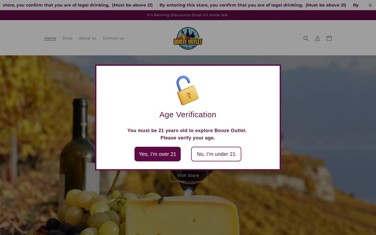 boozeoutletwayx.com homepage screenshot