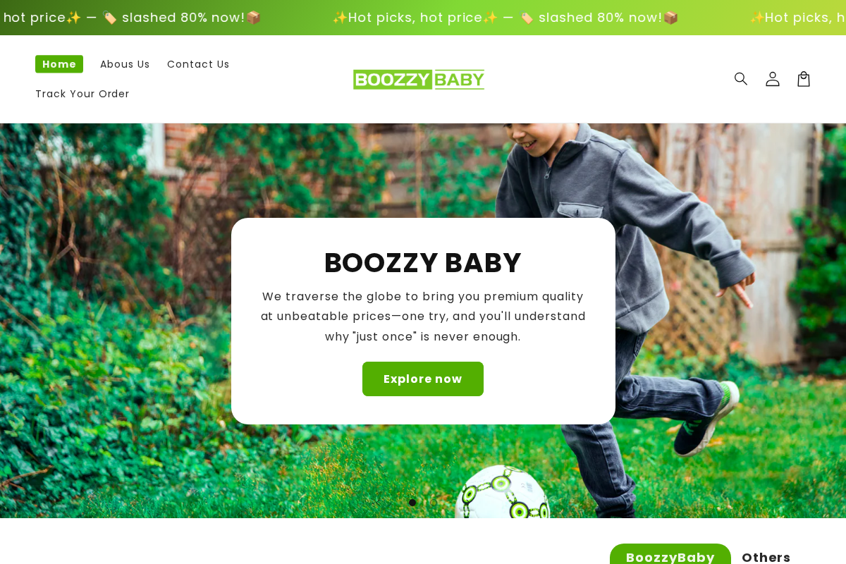 BoozzyBaby homepage screenshot