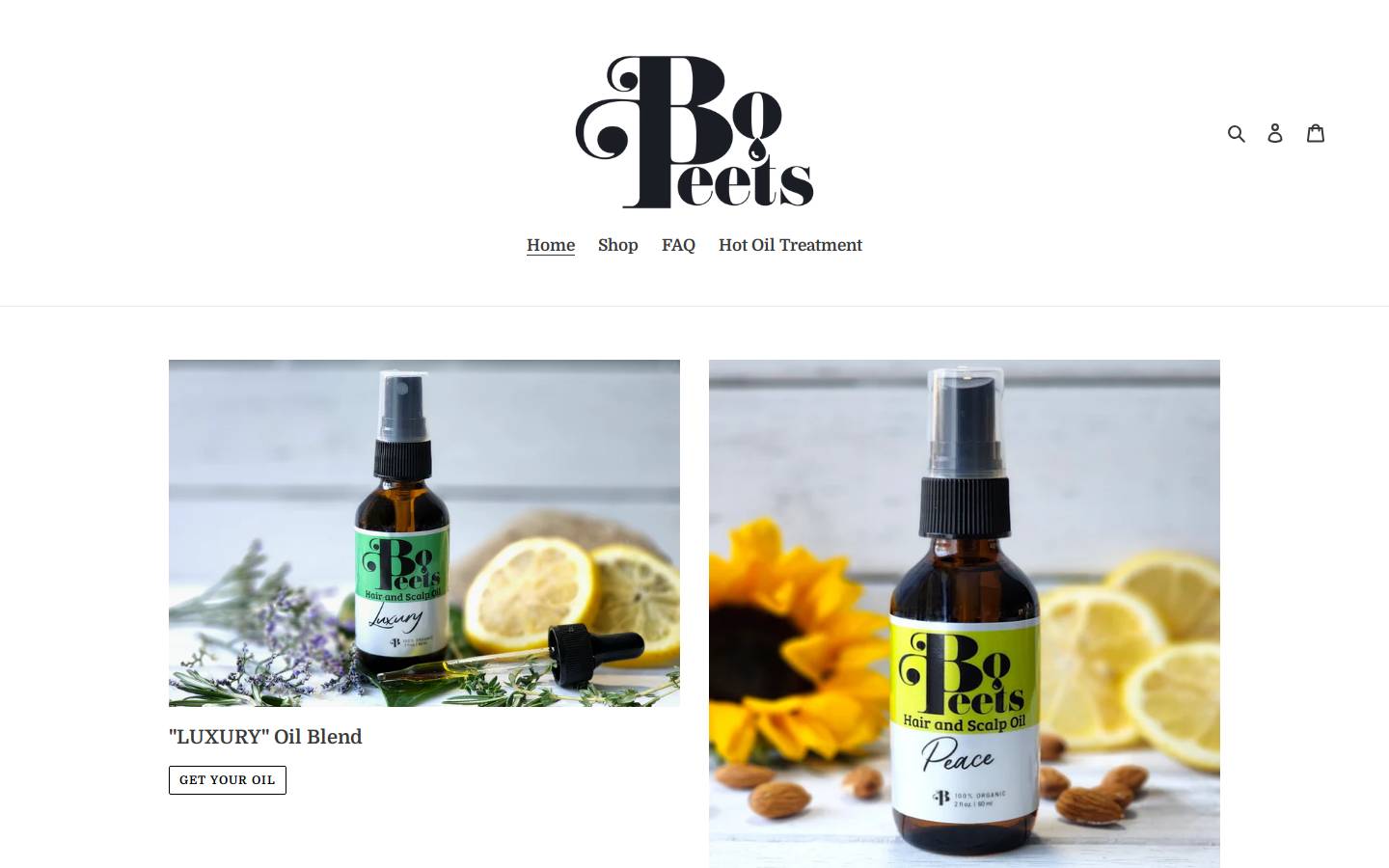 bopeetsscalpoil.com homepage screenshot