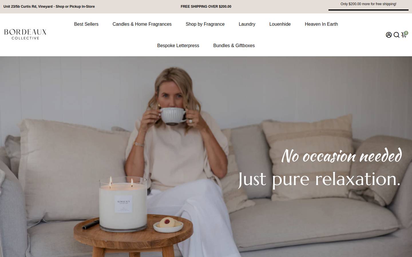 bordeauxcollective.com.au homepage screenshot
