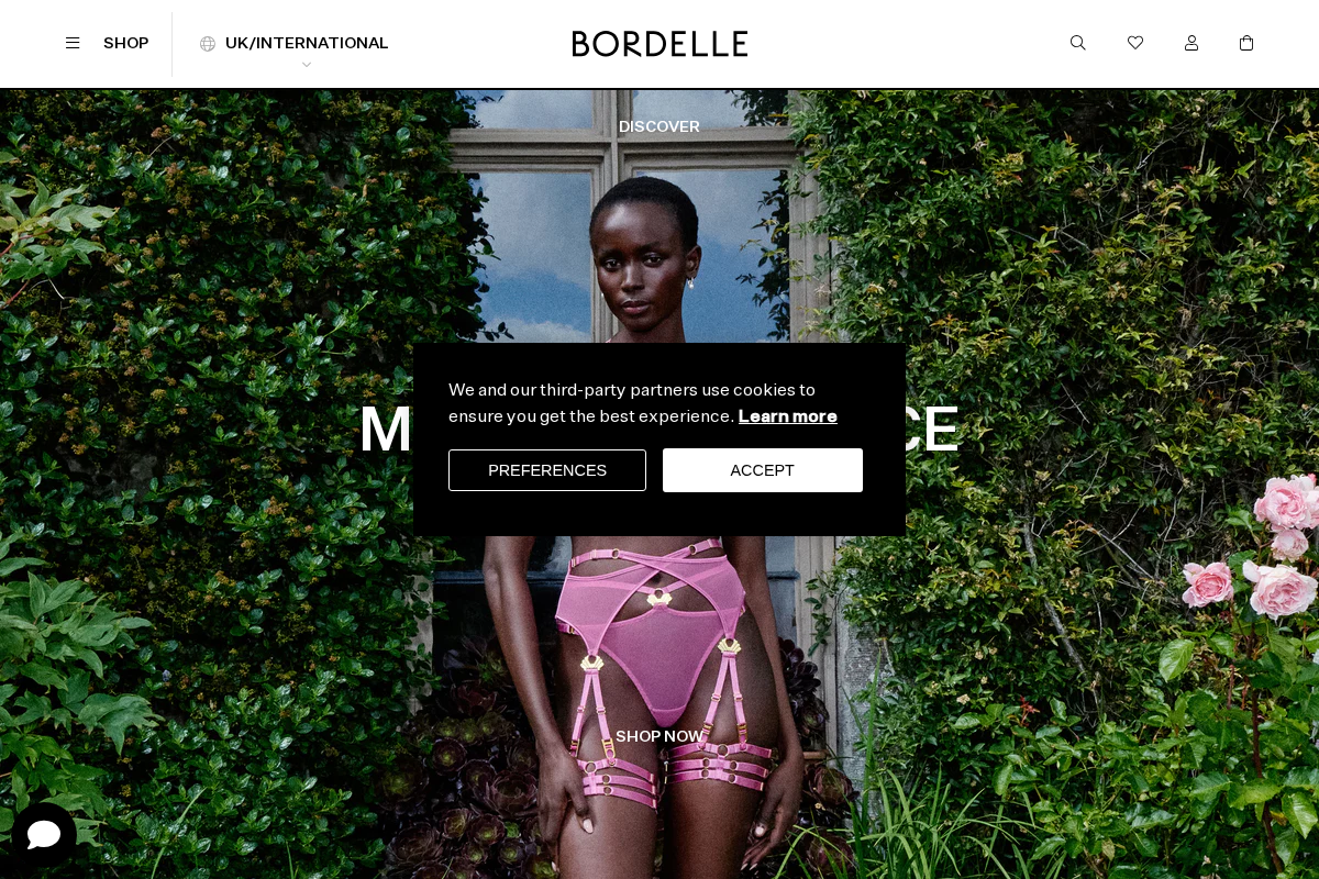 Bordelle homepage screenshot