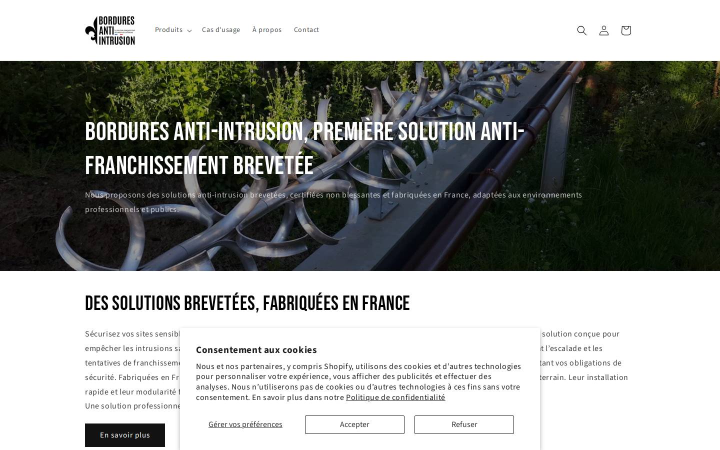 bordures-anti-intrusion.com homepage screenshot