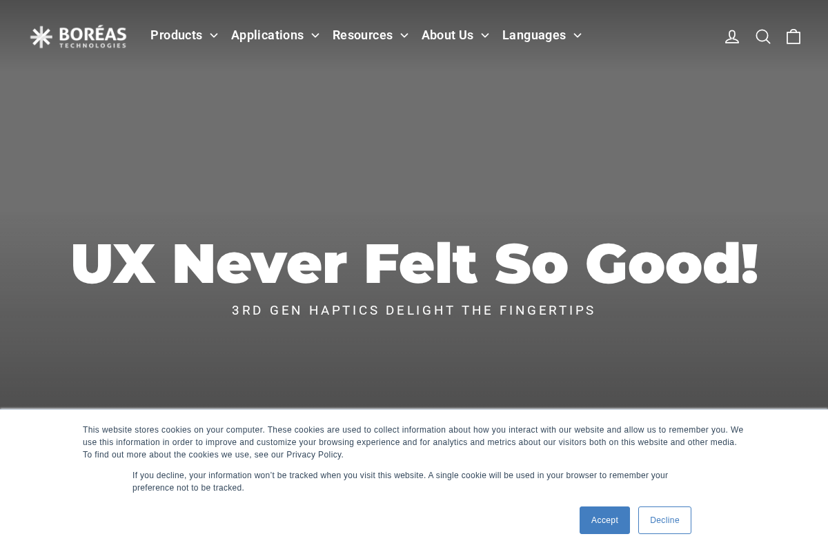 Boréas Technologies homepage screenshot