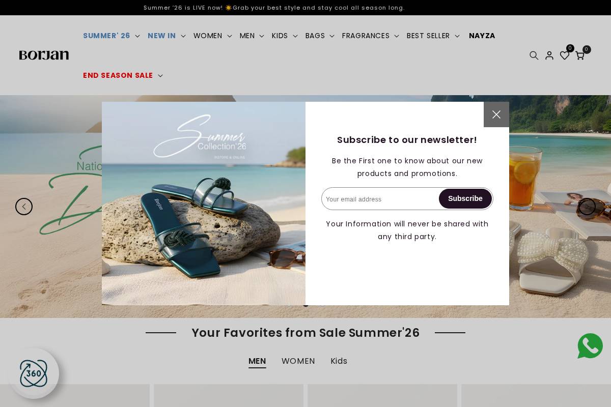 Borjan Shoes homepage screenshot
