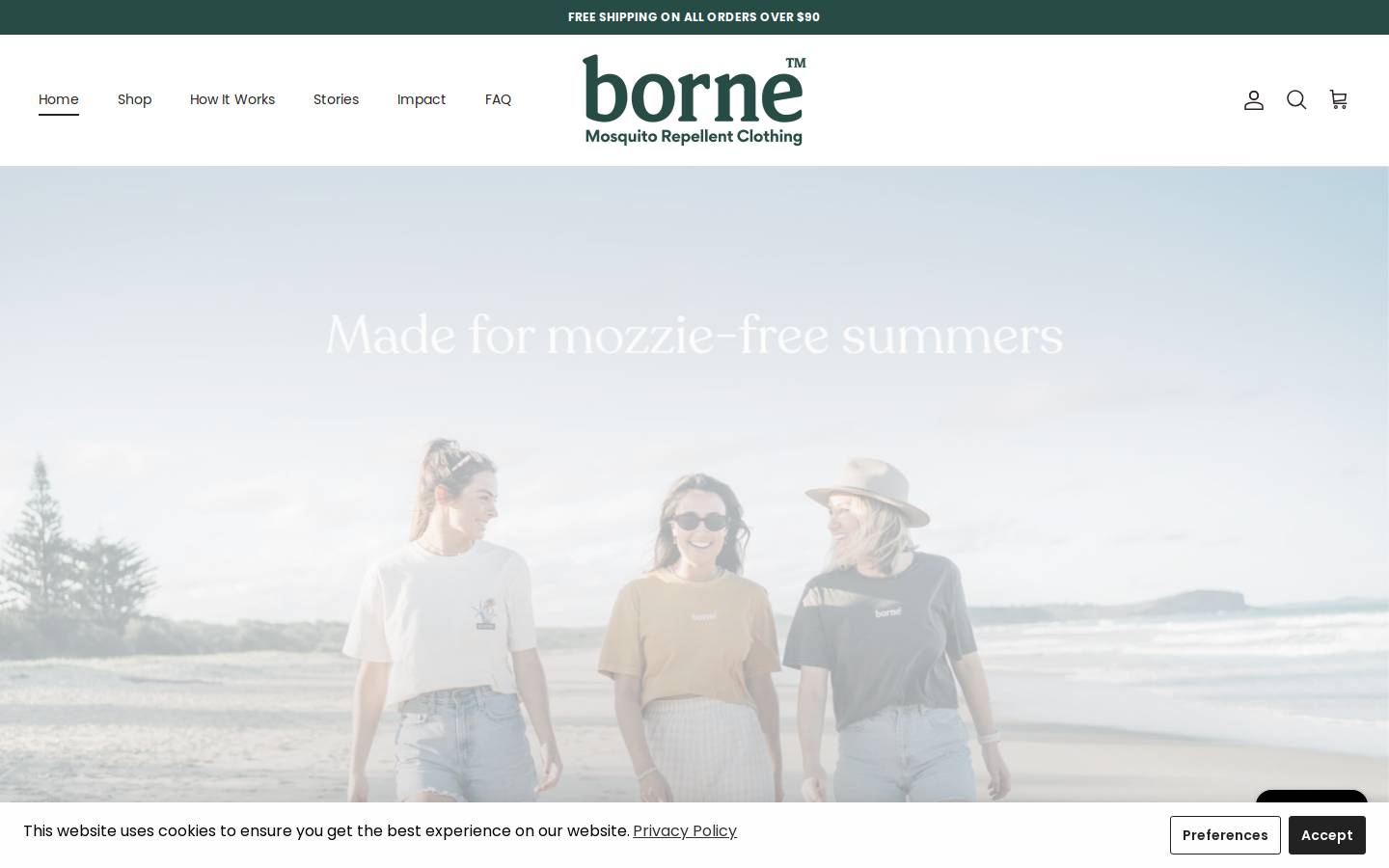 borneclothing.com homepage screenshot