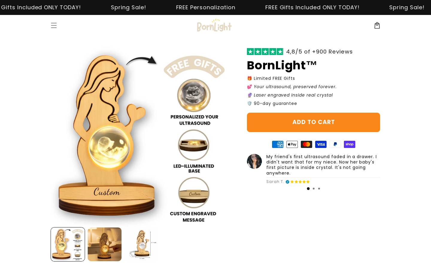 bornlight.store homepage screenshot