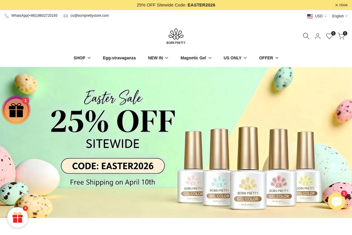BORN PRETTY homepage screenshot