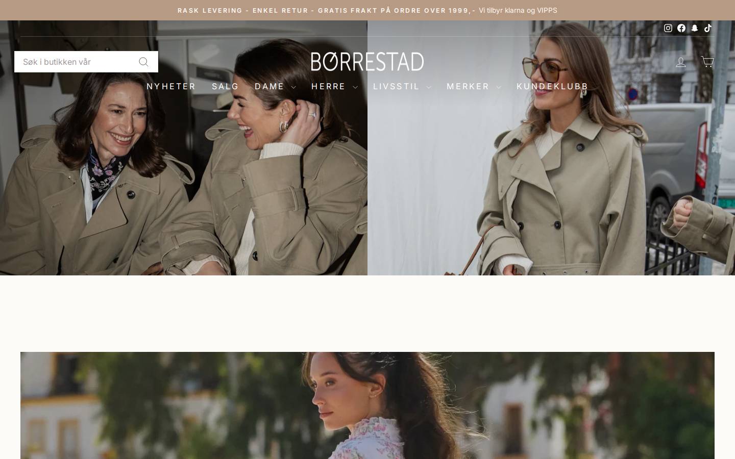 Borrestad homepage screenshot