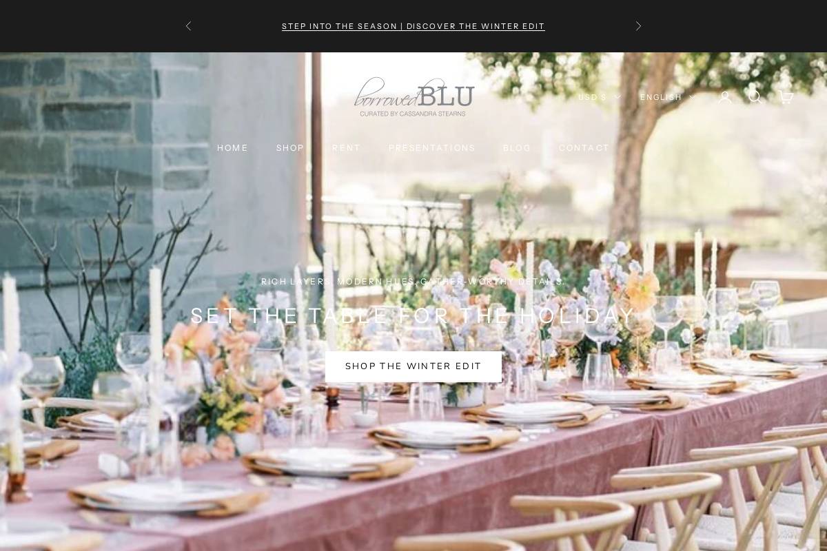 borrowedblu.com homepage screenshot