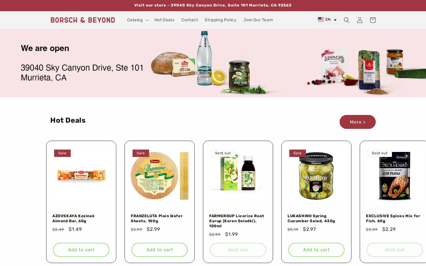 borschandbeyond.com homepage screenshot