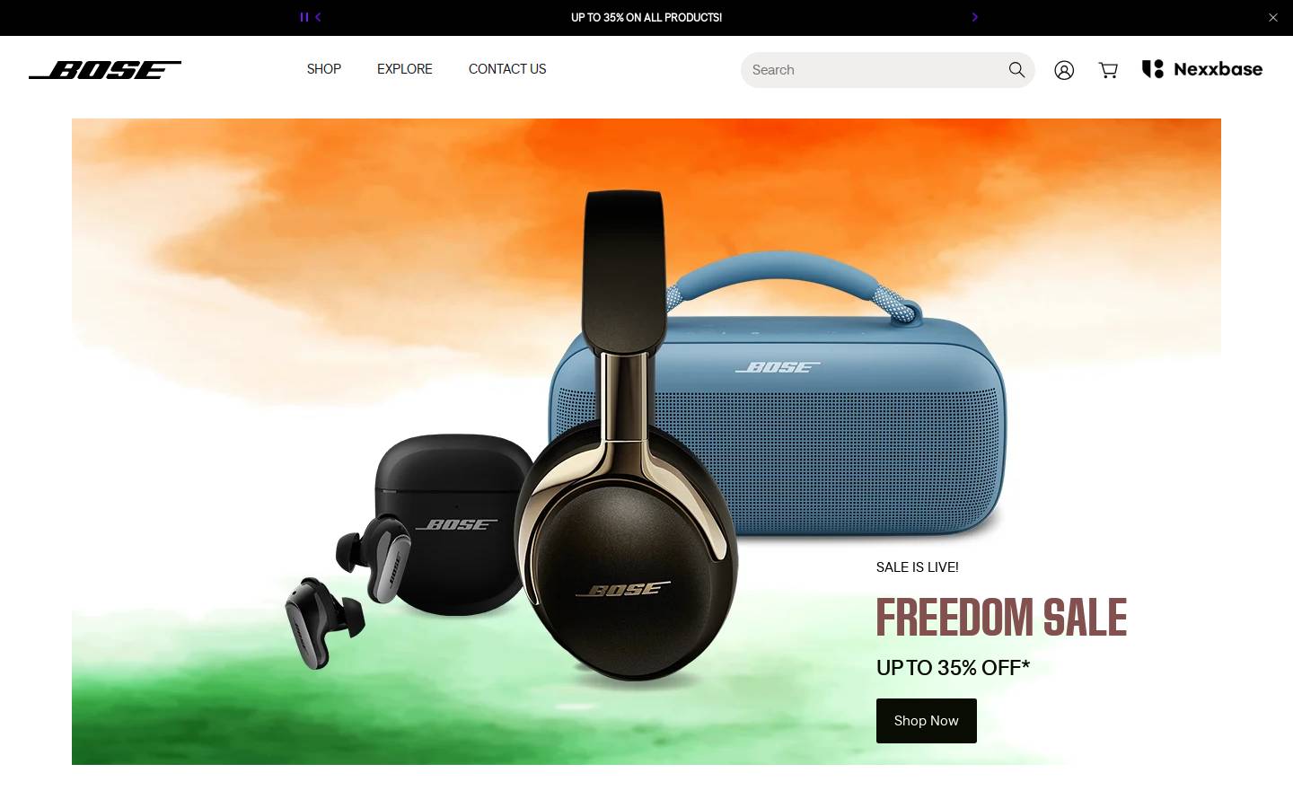 boseindia.com homepage screenshot