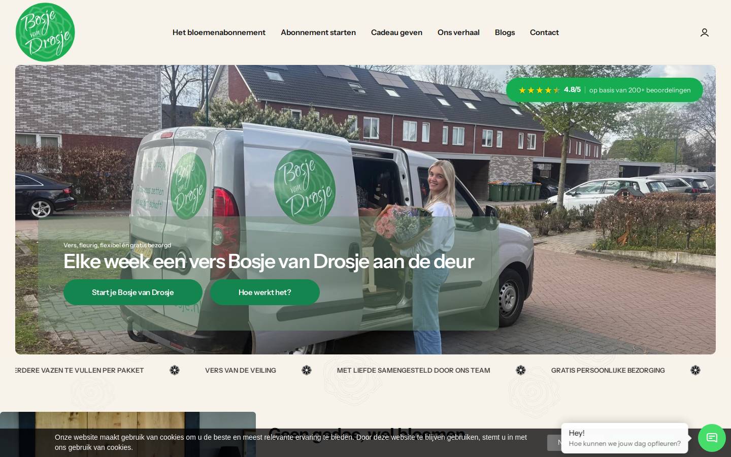 bosjevandrosje.nl homepage screenshot