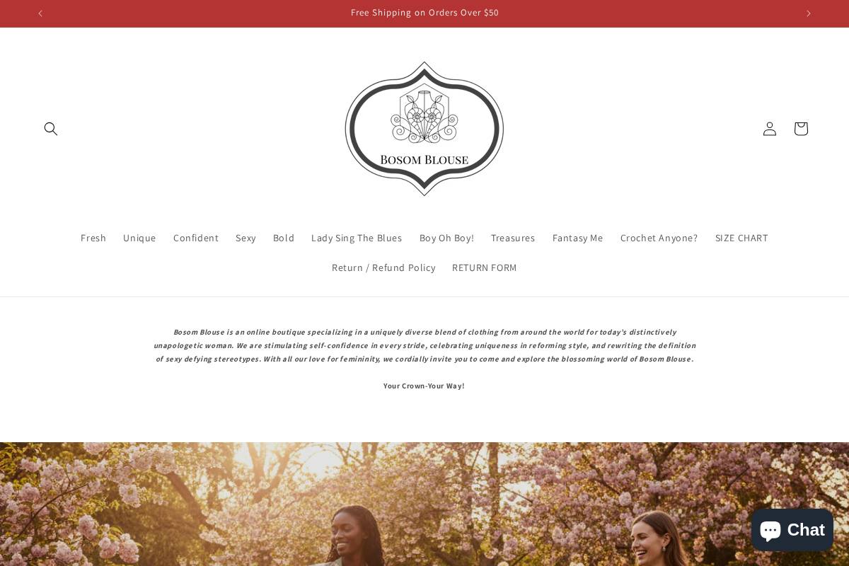 bosomblouse.com homepage screenshot