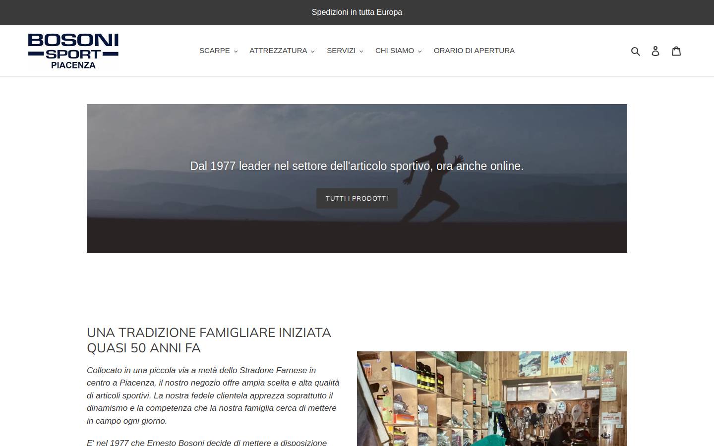 bosonisport.it homepage screenshot