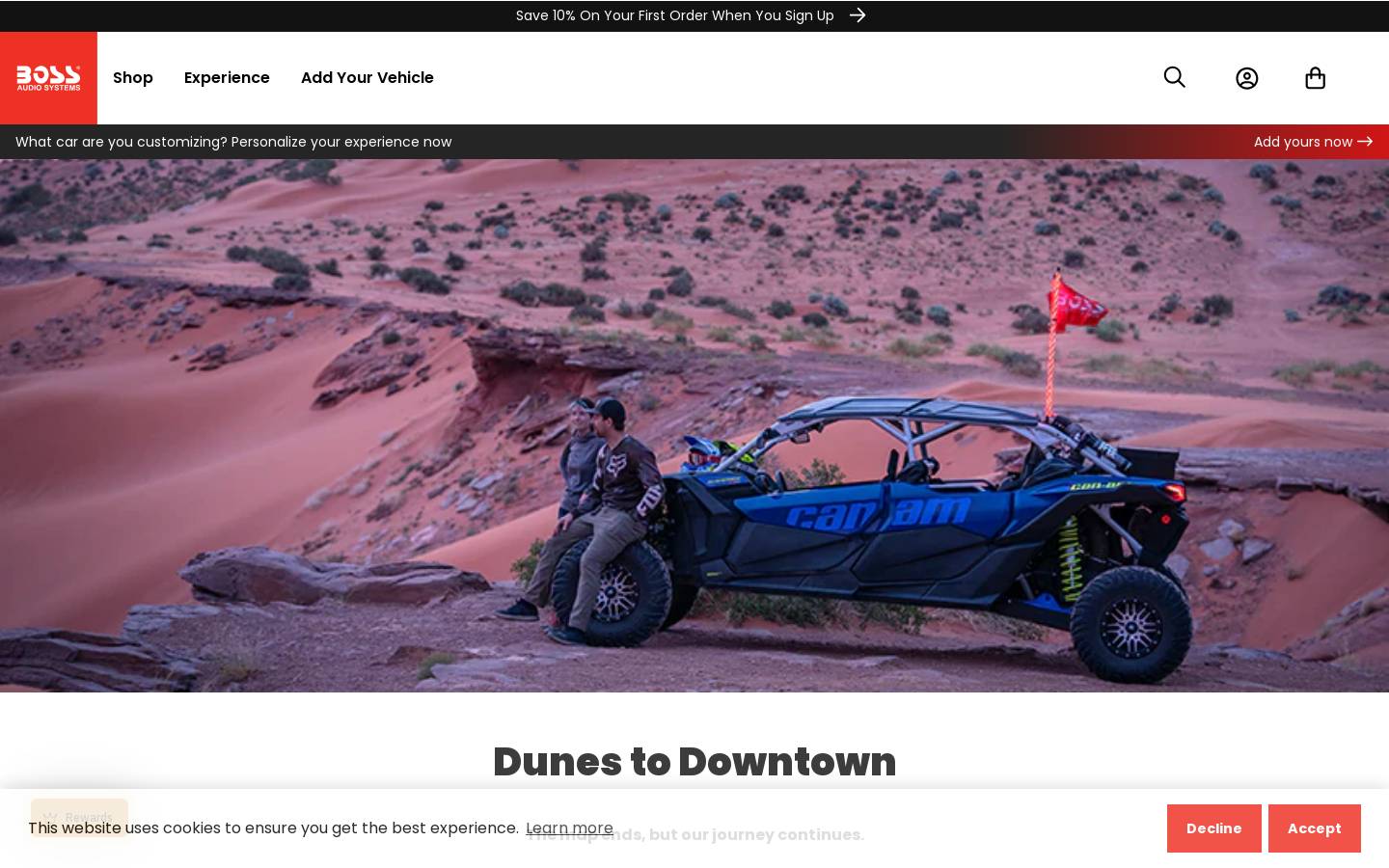 Boss Audio Systems homepage screenshot
