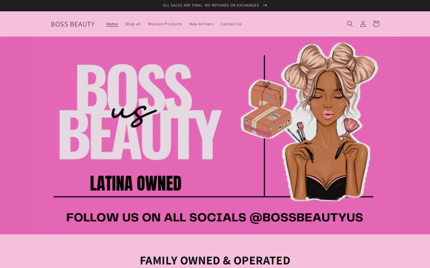 bossbeautyus.com homepage screenshot
