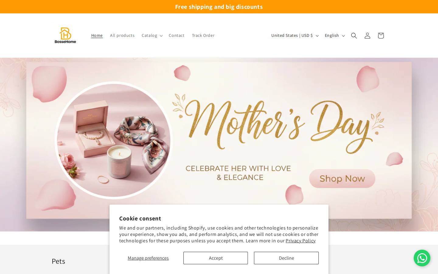 bossehome.com homepage screenshot