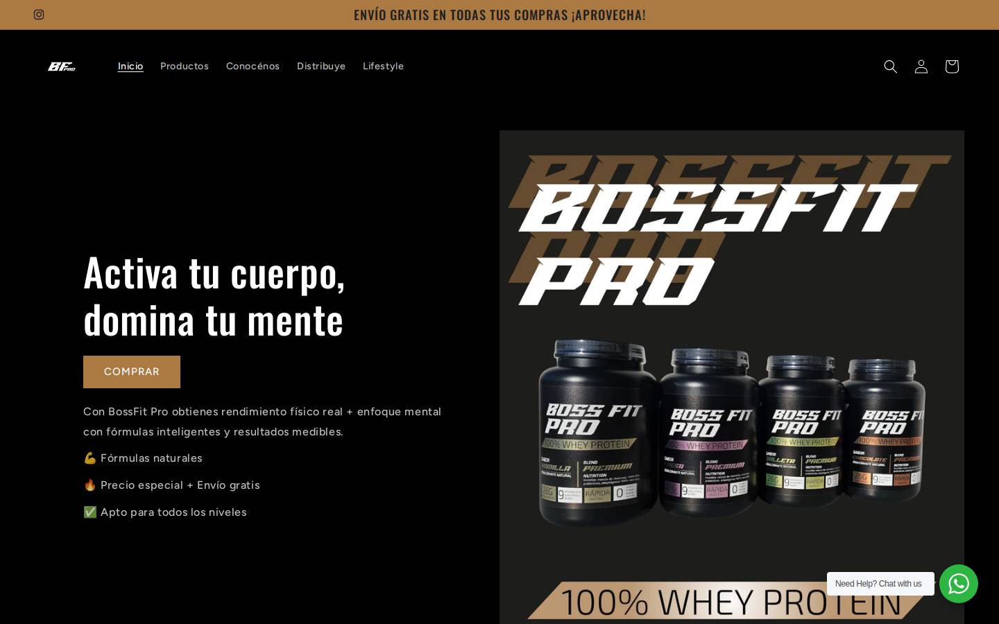 bossfitpro.com homepage screenshot