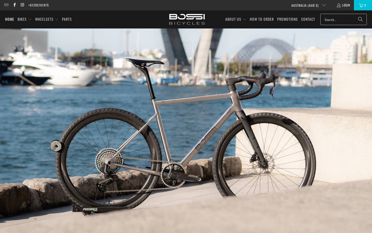 Bossi Bicycles homepage screenshot