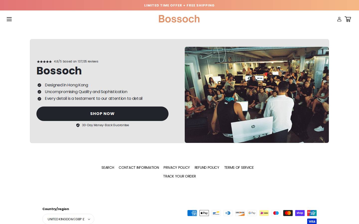 bossoch.com homepage screenshot