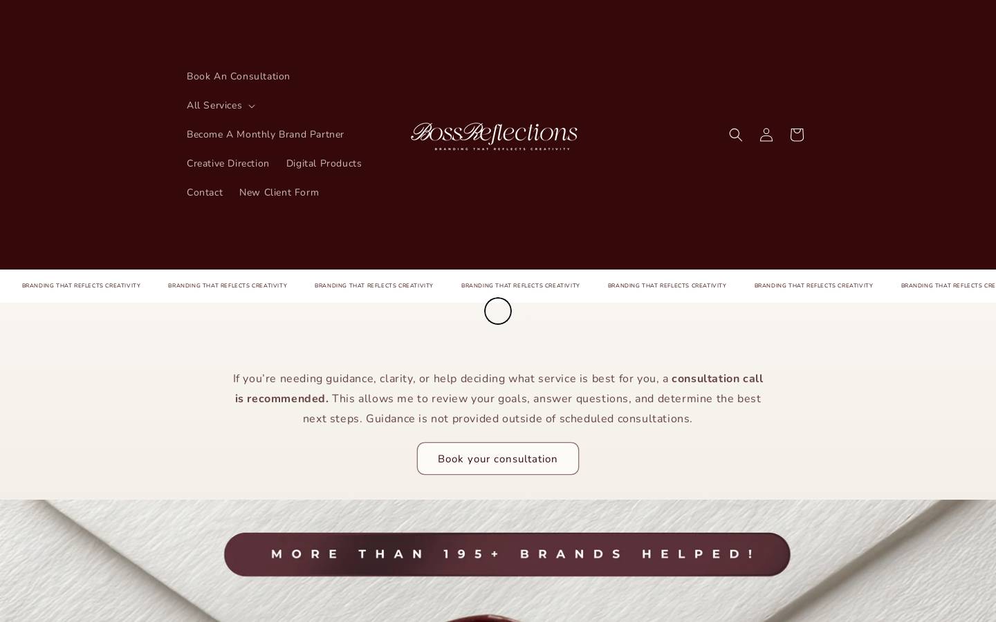 bossreflections.com homepage screenshot