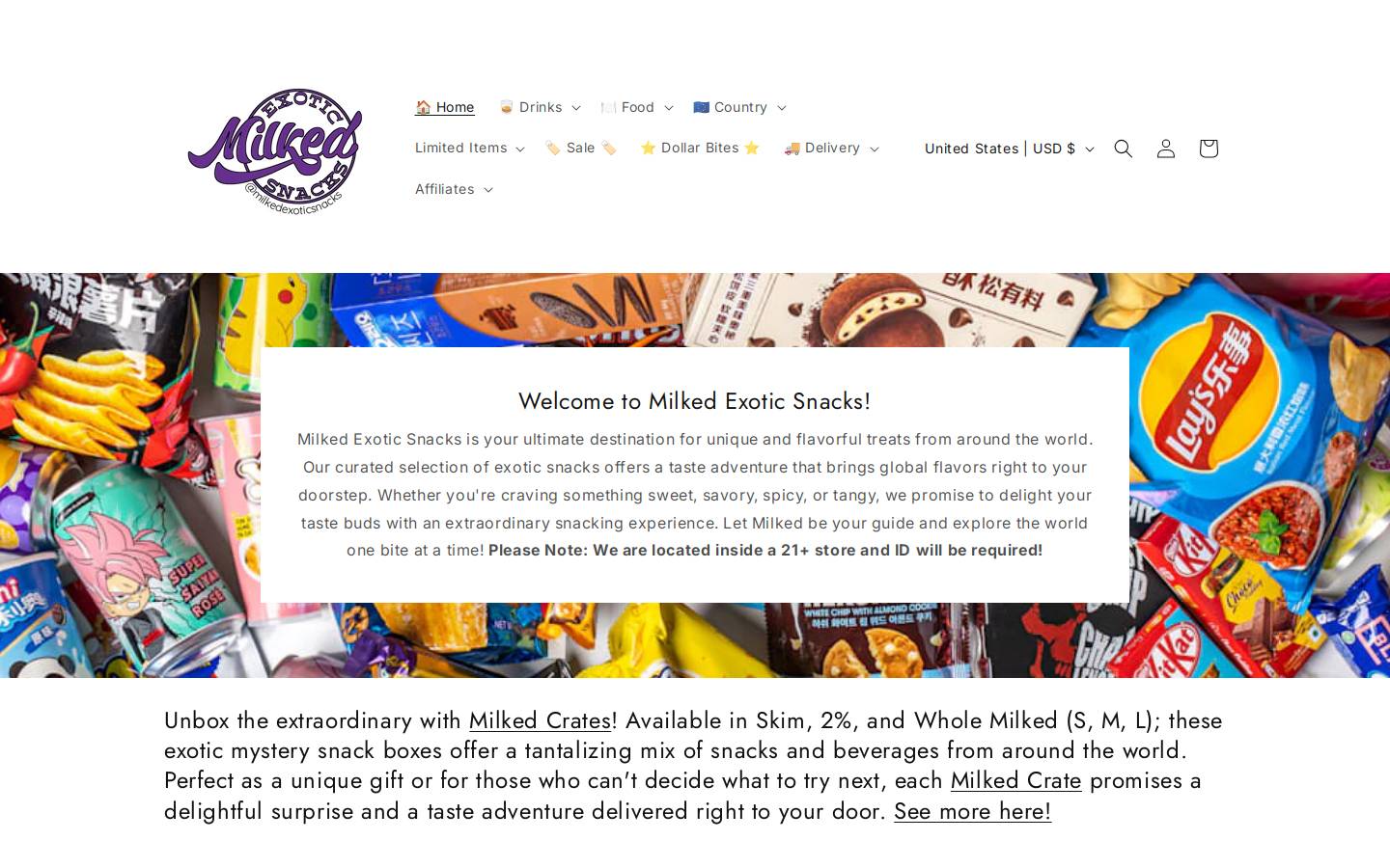 bostonexoticsnack.com homepage screenshot