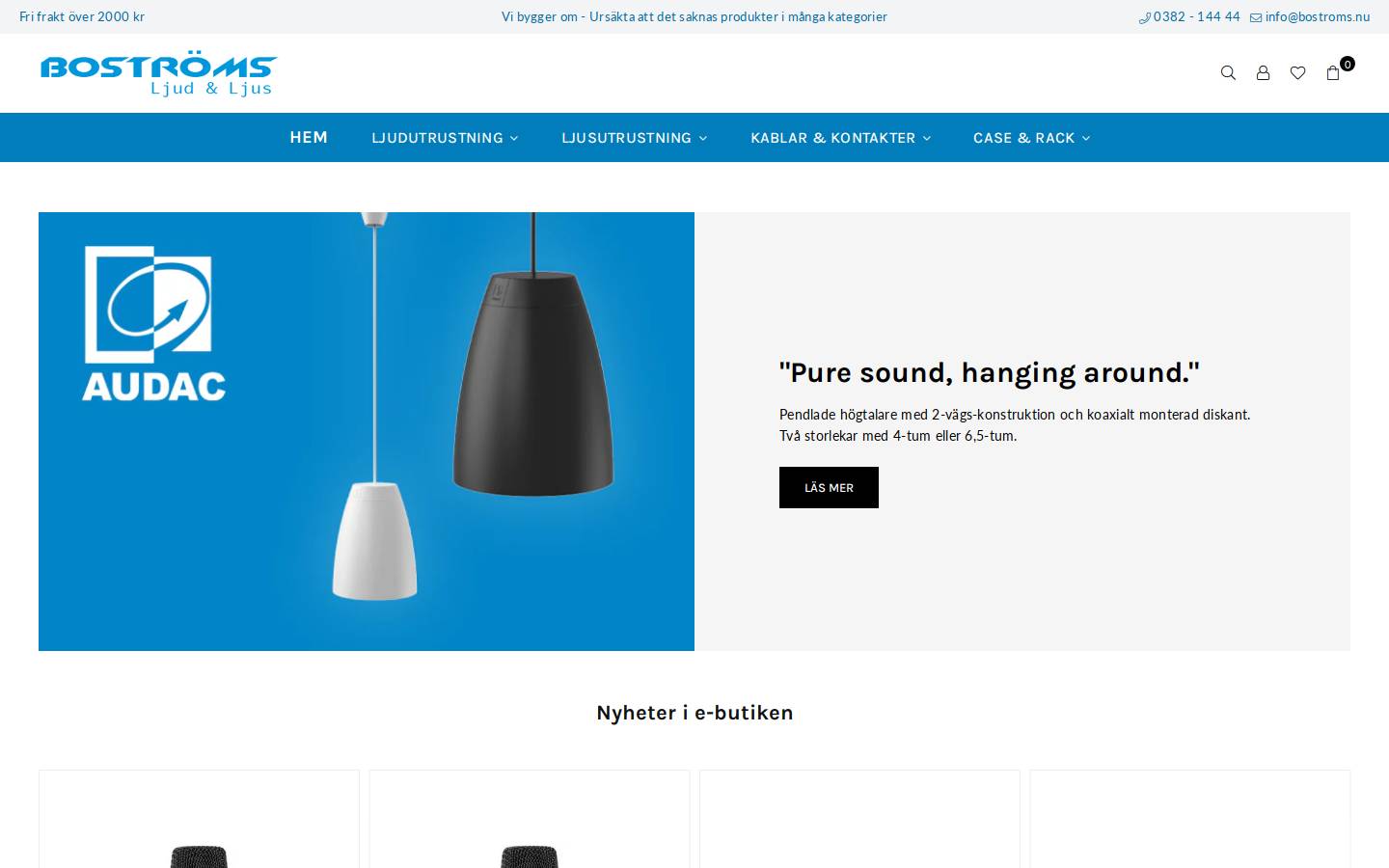 Boströms Ljud & Ljus i Sävsjö homepage screenshot