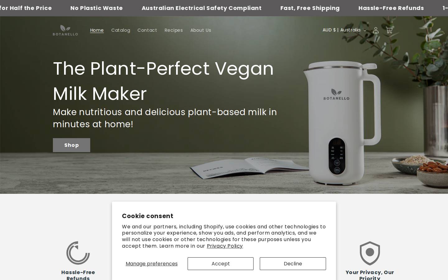 botanello.com homepage screenshot