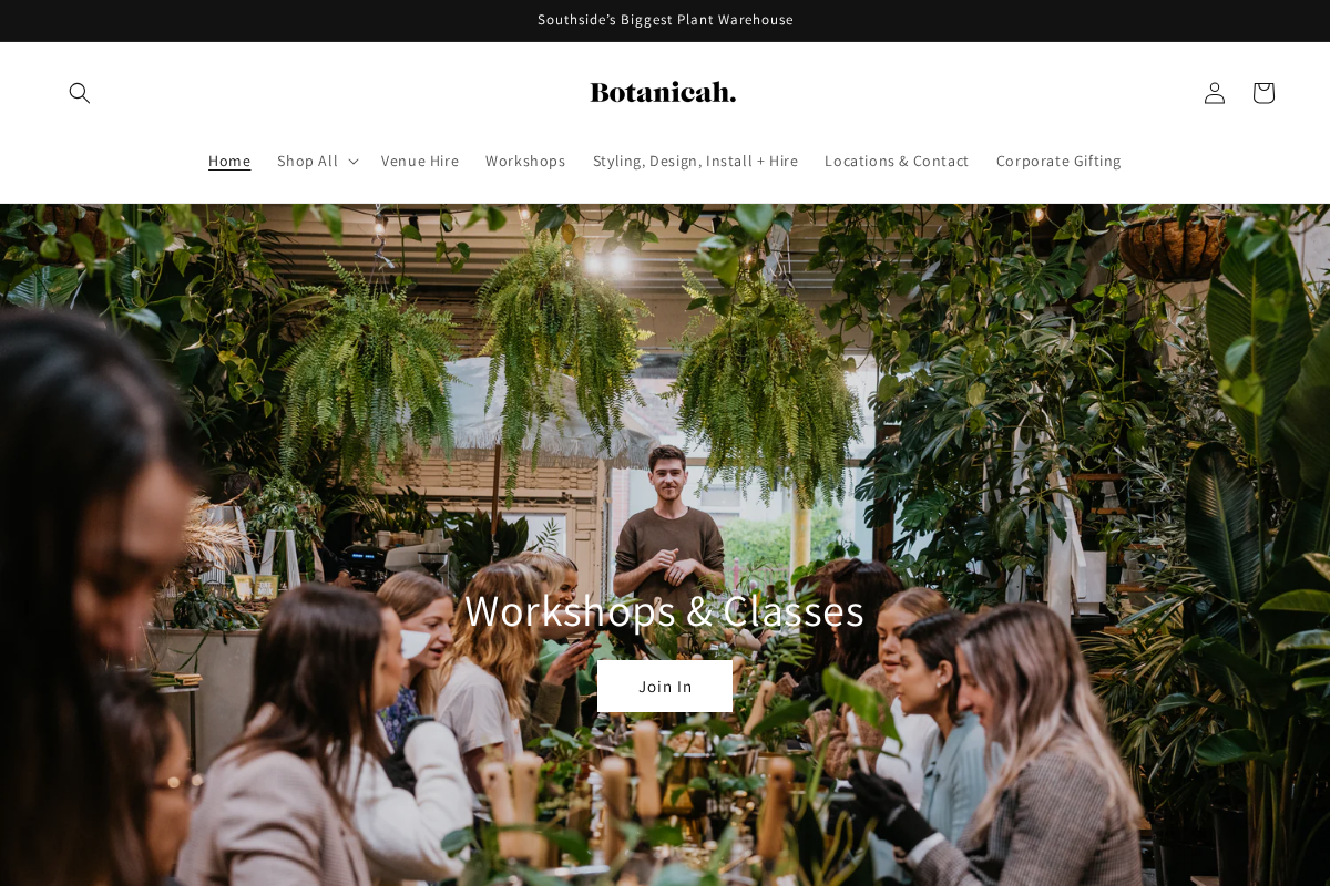 Botanicah - Southside’s Biggest Plant Warehouse homepage screenshot