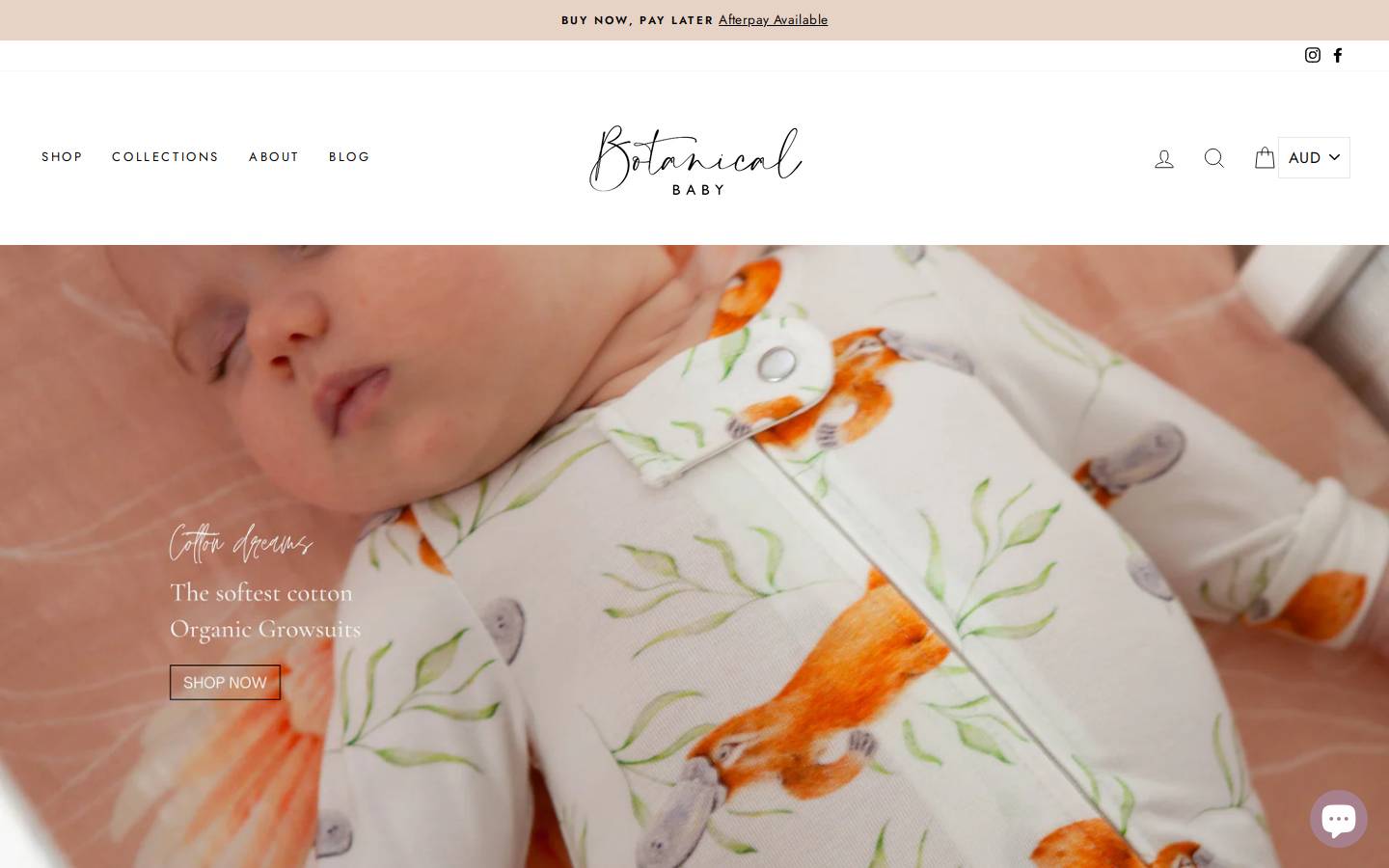 botanicalbaby.com.au homepage screenshot