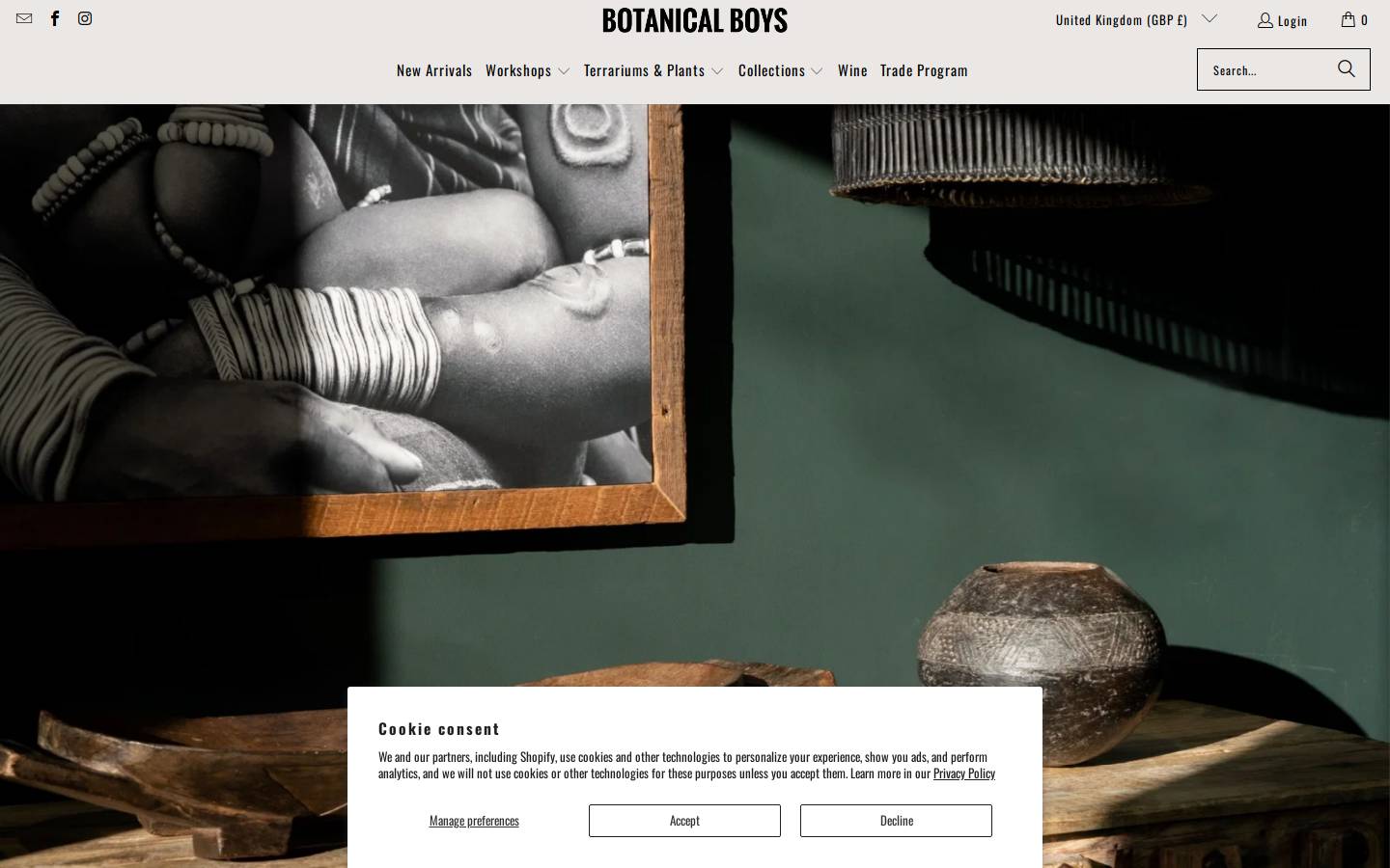 botanicalboys.com homepage screenshot