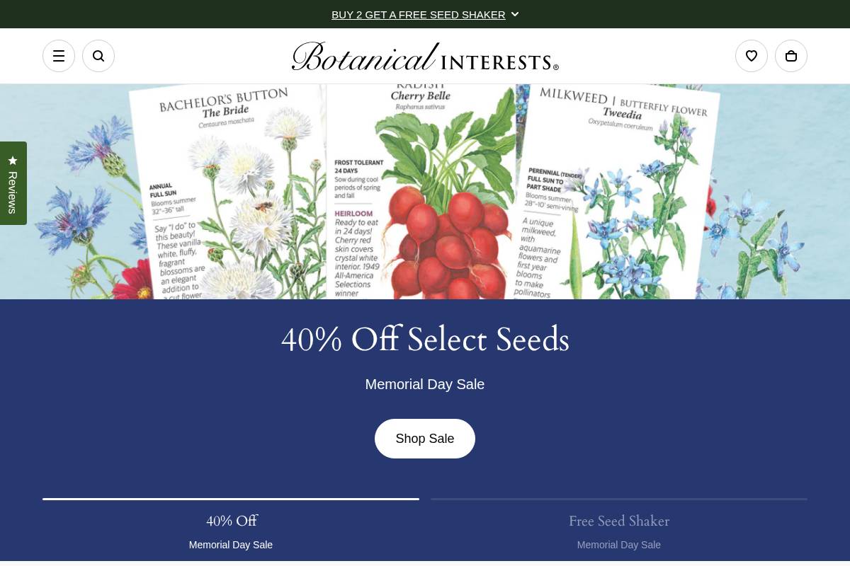 Botanical Interests homepage screenshot