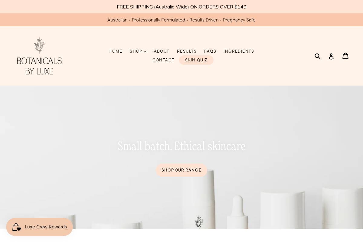 botanicalsbyluxe.com.au homepage screenshot