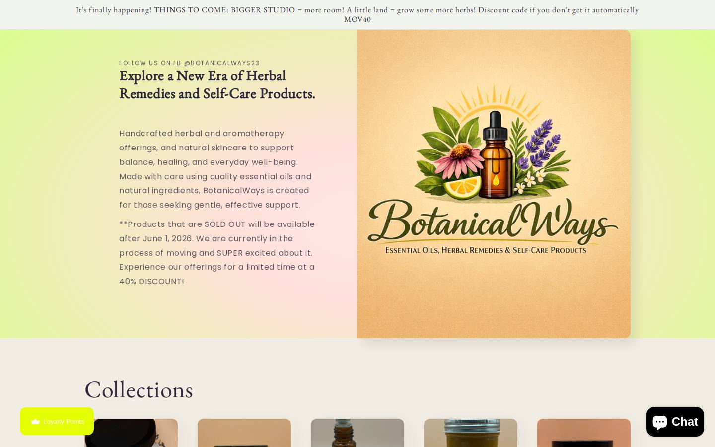 botanicalways.com homepage screenshot