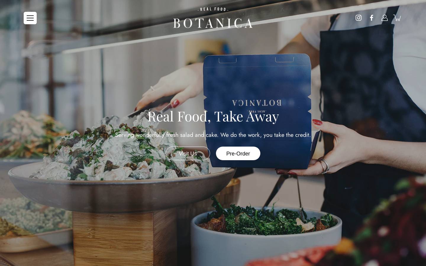 botanicarealfood.com.au homepage screenshot