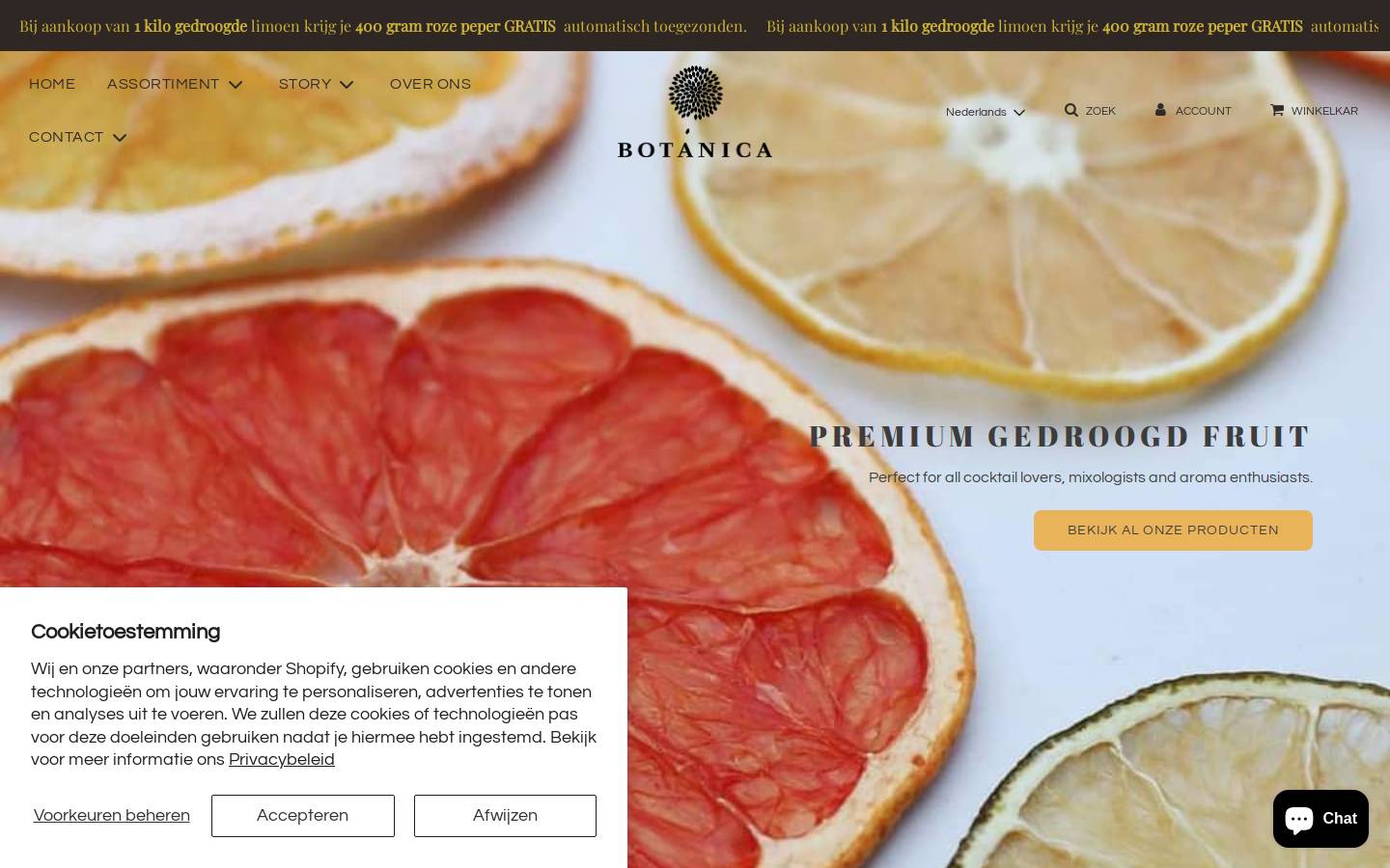 botanicaspices.com homepage screenshot