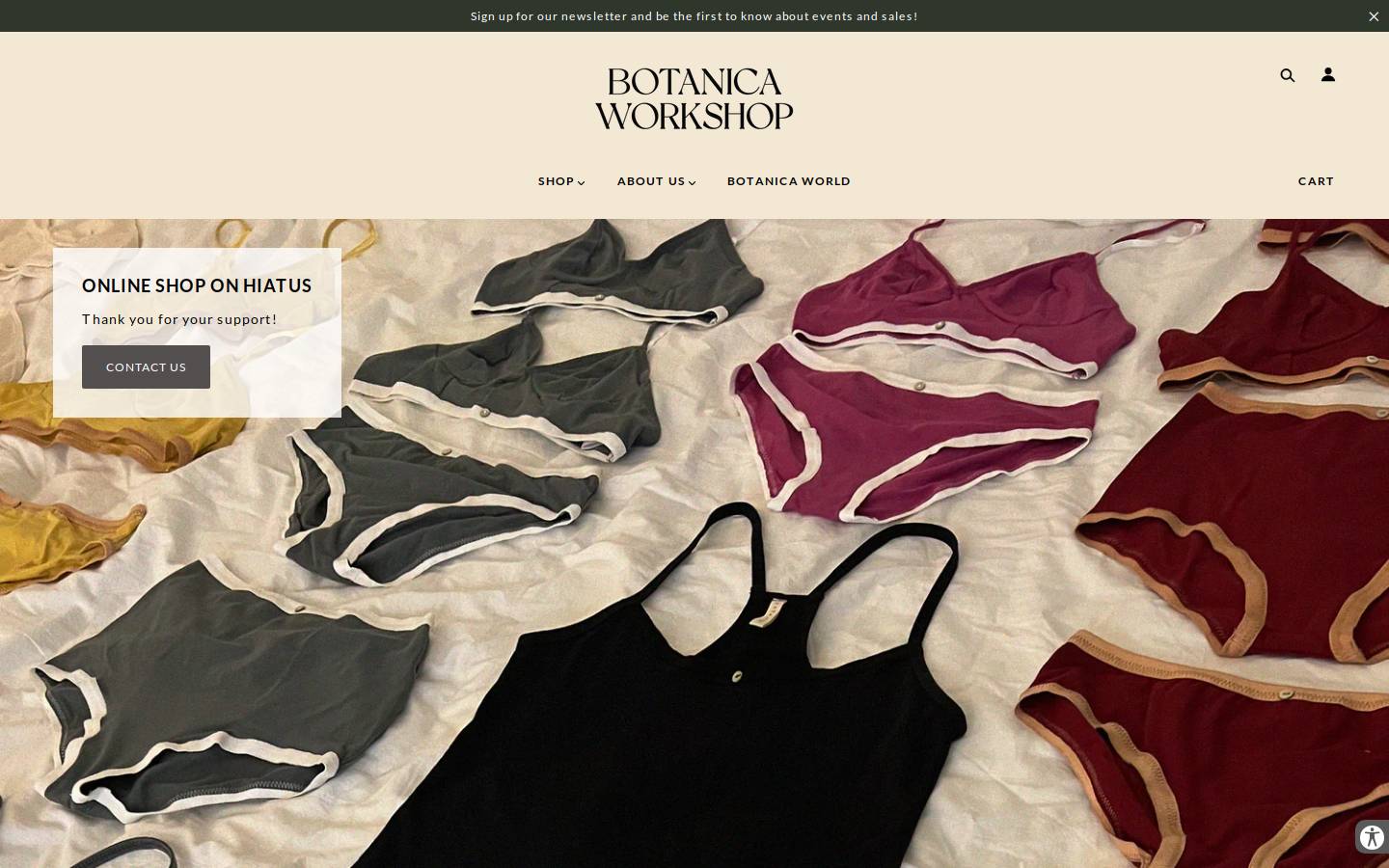 botanicaworkshop.com homepage screenshot