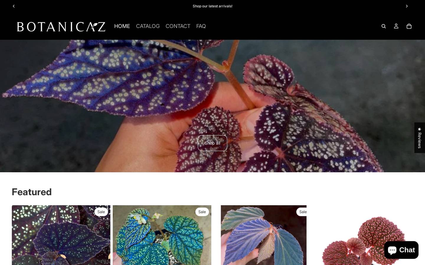 botanicaz.com homepage screenshot