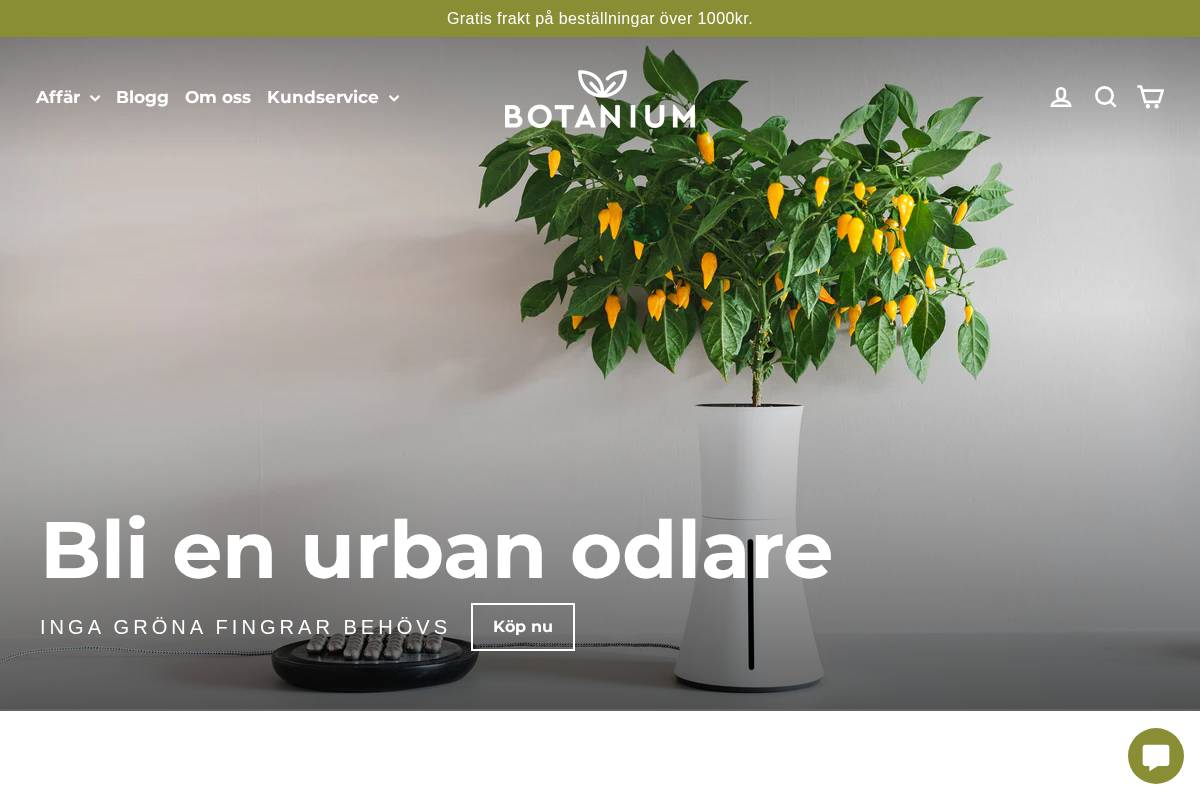 Botanium homepage screenshot