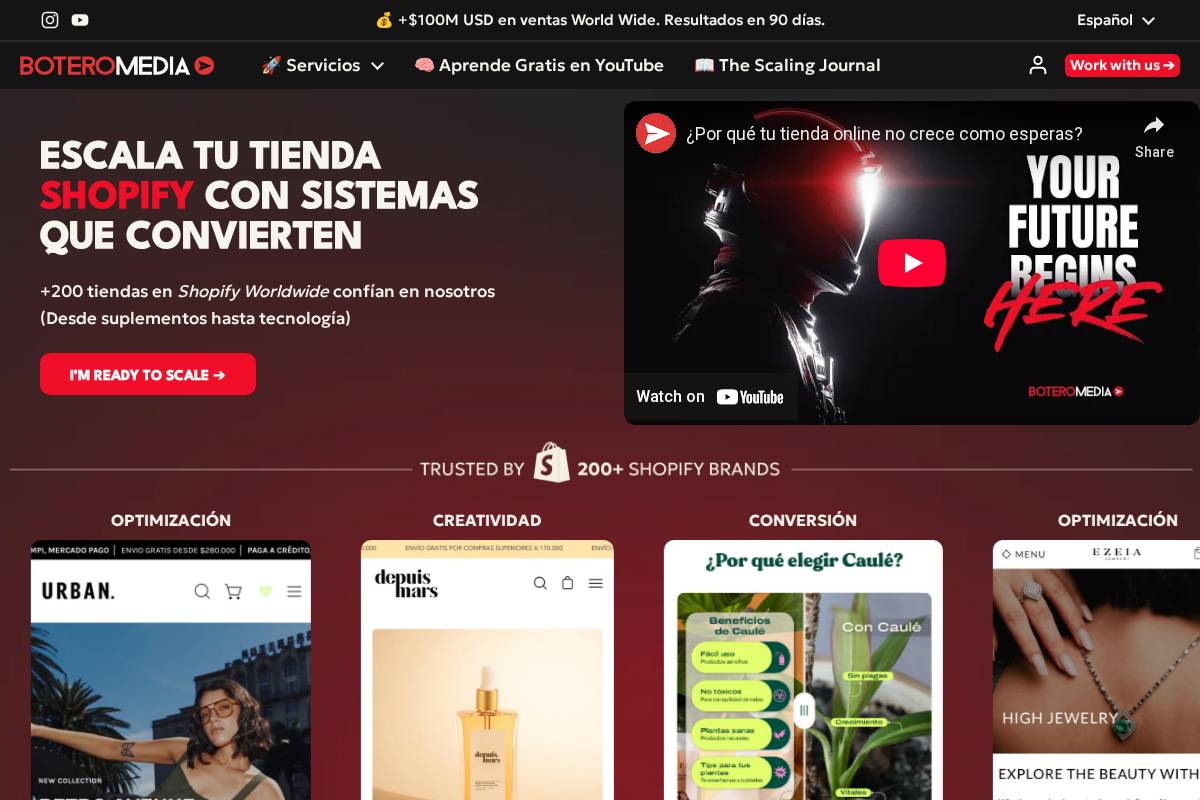 boteromedia.com homepage screenshot