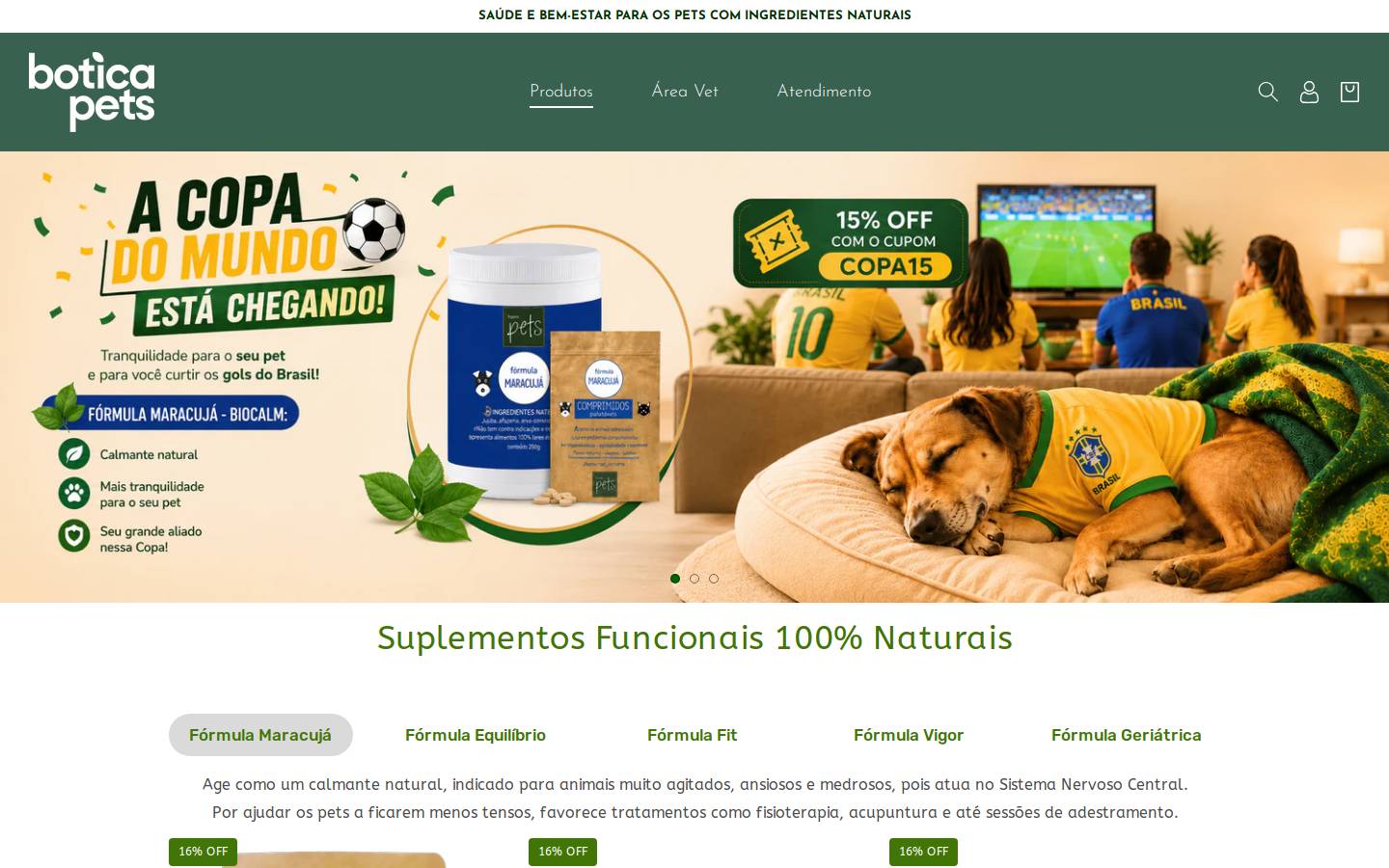 boticapets.com.br homepage screenshot