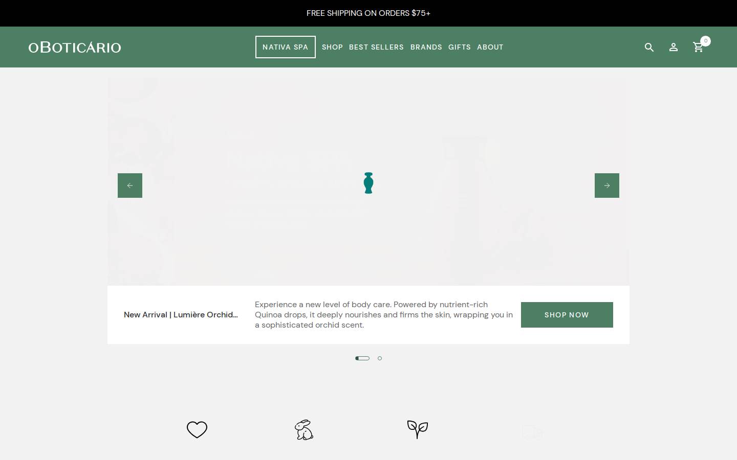 Boticario.com homepage screenshot
