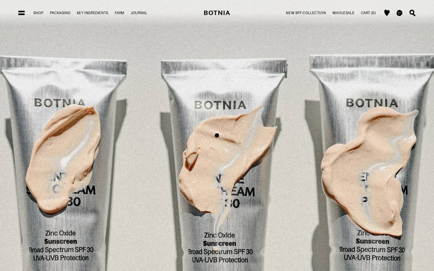 botniaskincare.com homepage screenshot