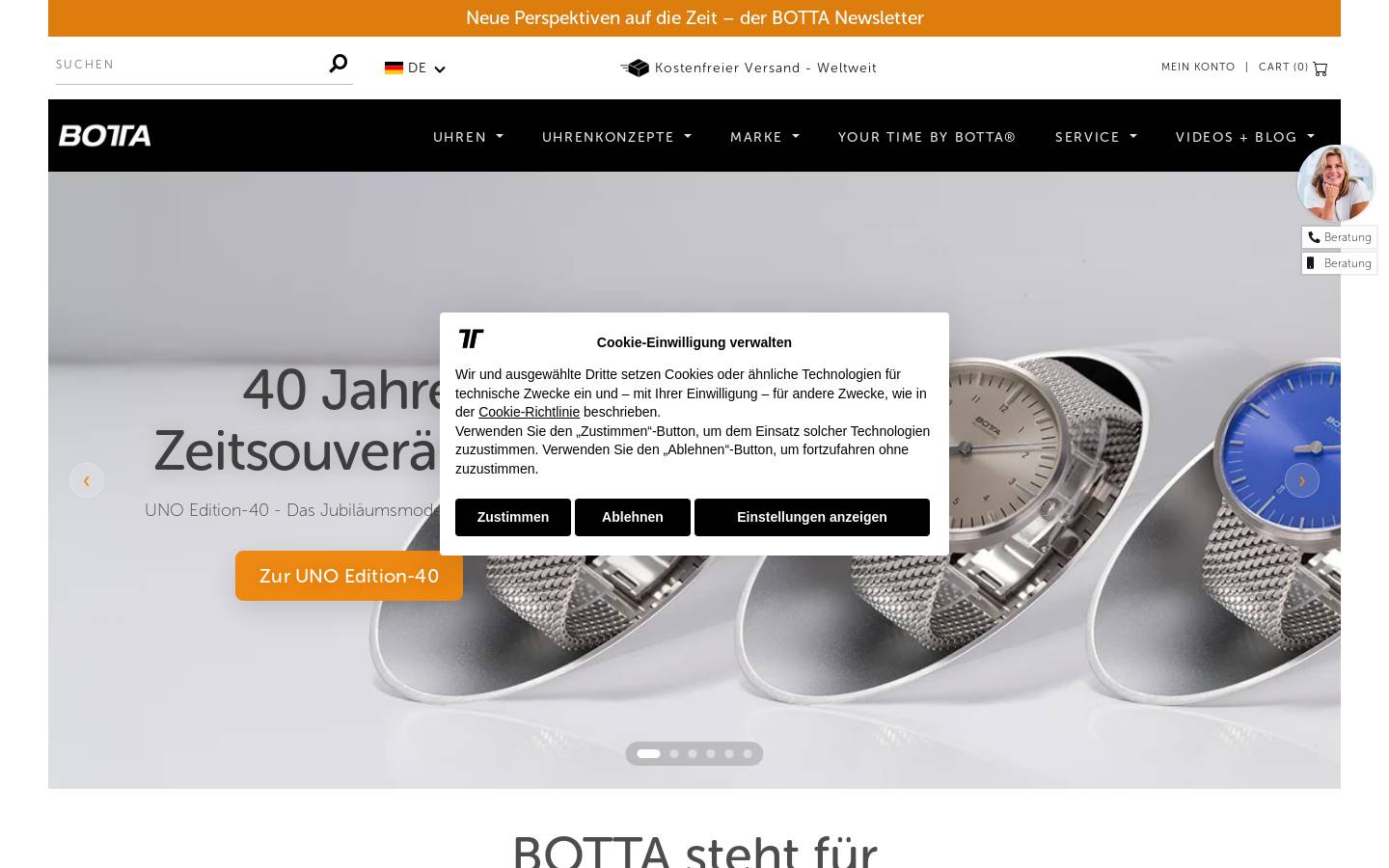 Botta Design homepage screenshot