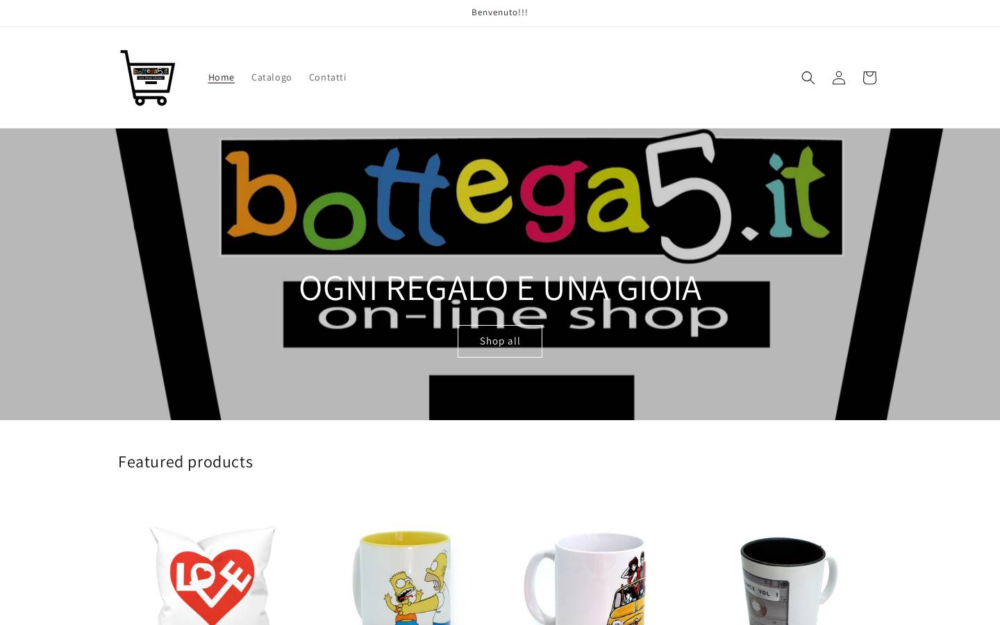 bottega5.it homepage screenshot