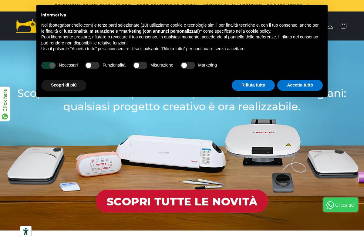 bottegabarichello.com homepage screenshot