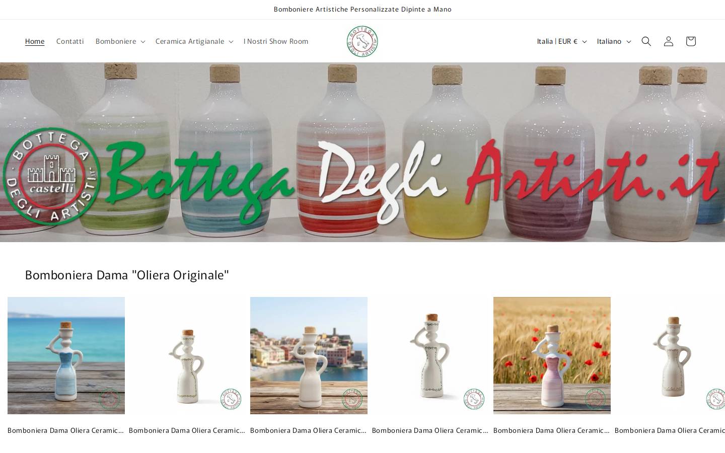 bottegadegliartisti.com homepage screenshot