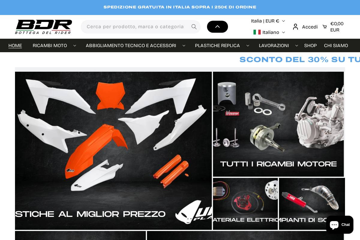 bottegadelrider.it homepage screenshot