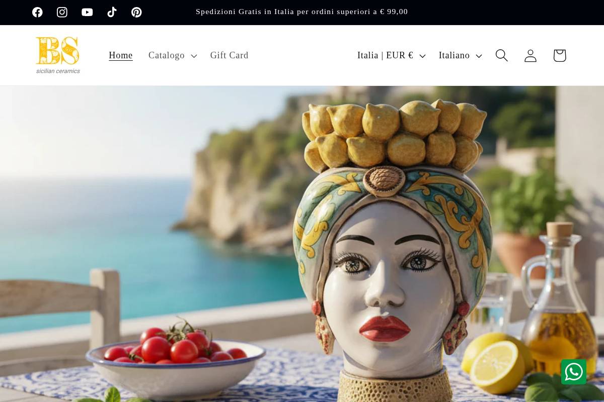 bottegasiculaceramichesiciliane.com homepage screenshot