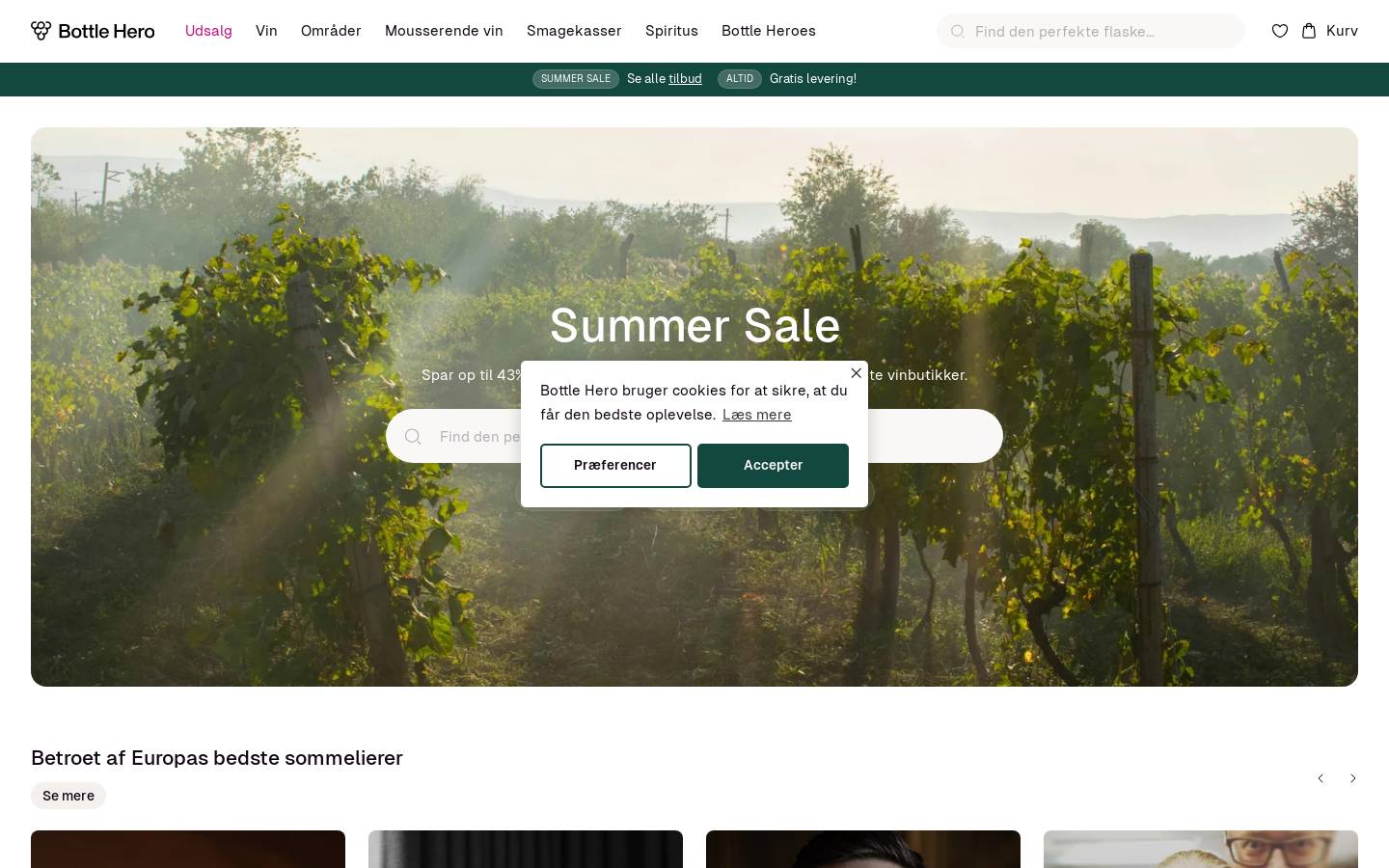 Bottle Hero homepage screenshot